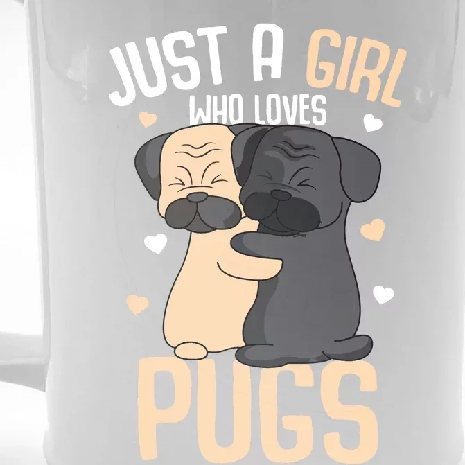 Just A Girl Who Loves Pugs Kids Girl Pug Lover Front & Back Beer Stein