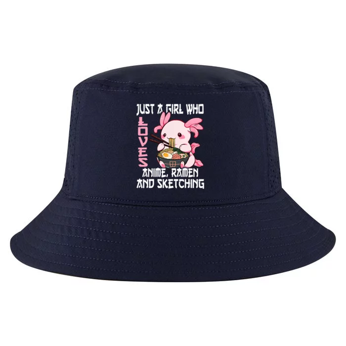 Just A Girl Who Loves Anime Ra And Sketching Cute Axolotl Cool Comfort Performance Bucket Hat