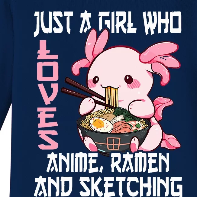 Just A Girl Who Loves Anime Ra And Sketching Cute Axolotl Baby Long Sleeve Bodysuit