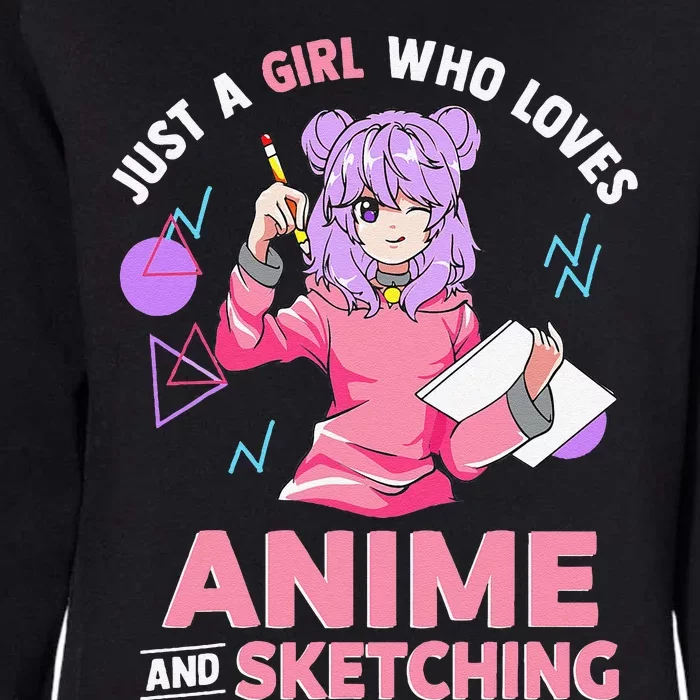 Just A Girl Who Loves Anime And Sketching Womens California Wash Sweatshirt