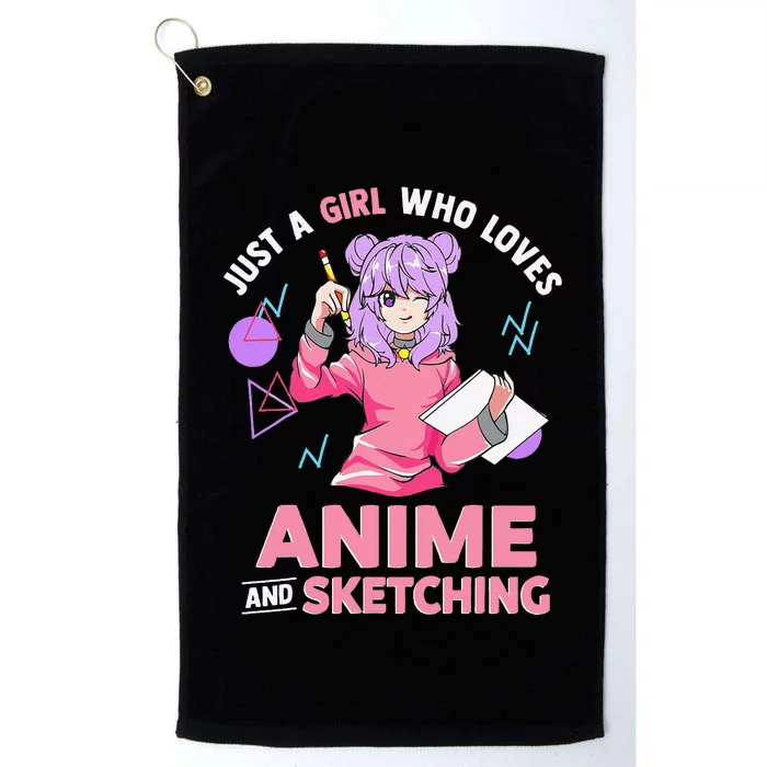 Just A Girl Who Loves Anime And Sketching Platinum Collection Golf Towel