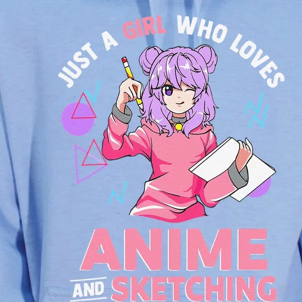 Just A Girl Who Loves Anime And Sketching Unisex Surf Hoodie