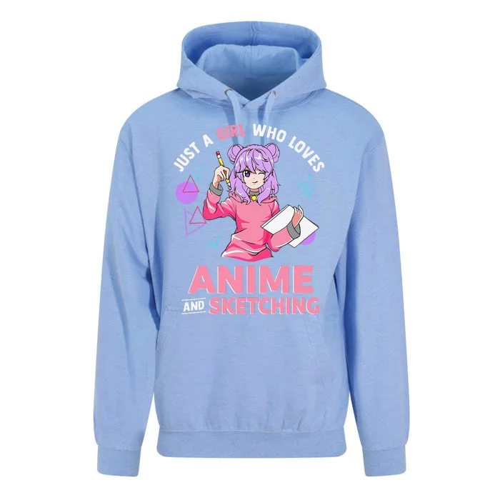 Just A Girl Who Loves Anime And Sketching Unisex Surf Hoodie