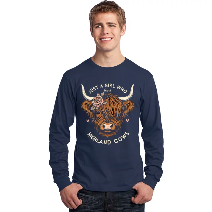 Just A Girl Who Loves Highland Cows Long Sleeve Shirt