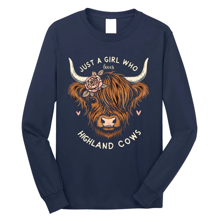 Just A Girl Who Loves Highland Cows Long Sleeve Shirt