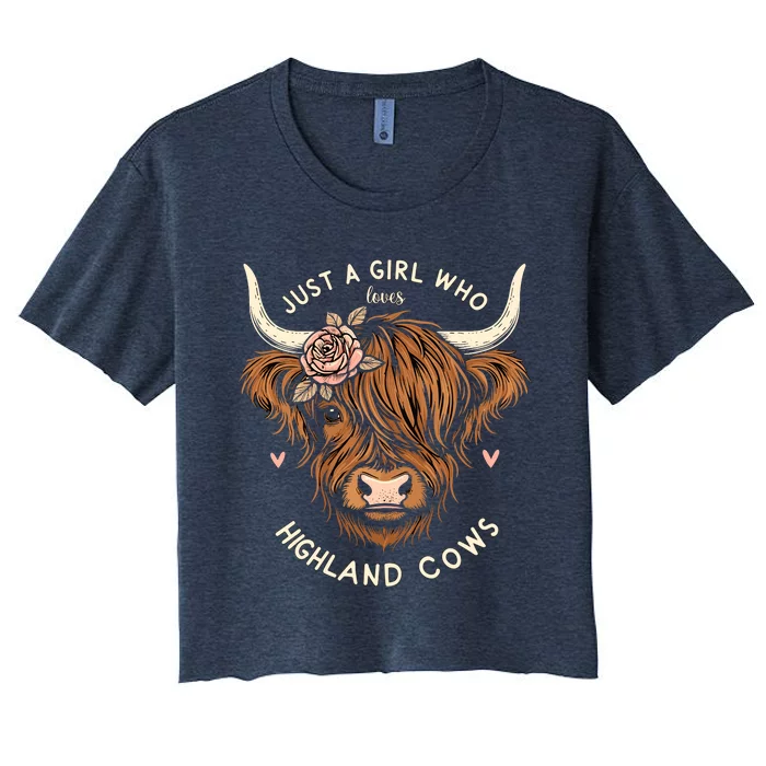 Just A Girl Who Loves Highland Cows Women's Crop Top Tee