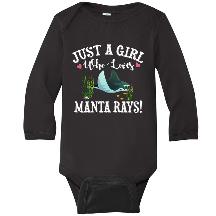 just a girl who loves Manta Ray Baby Long Sleeve Bodysuit