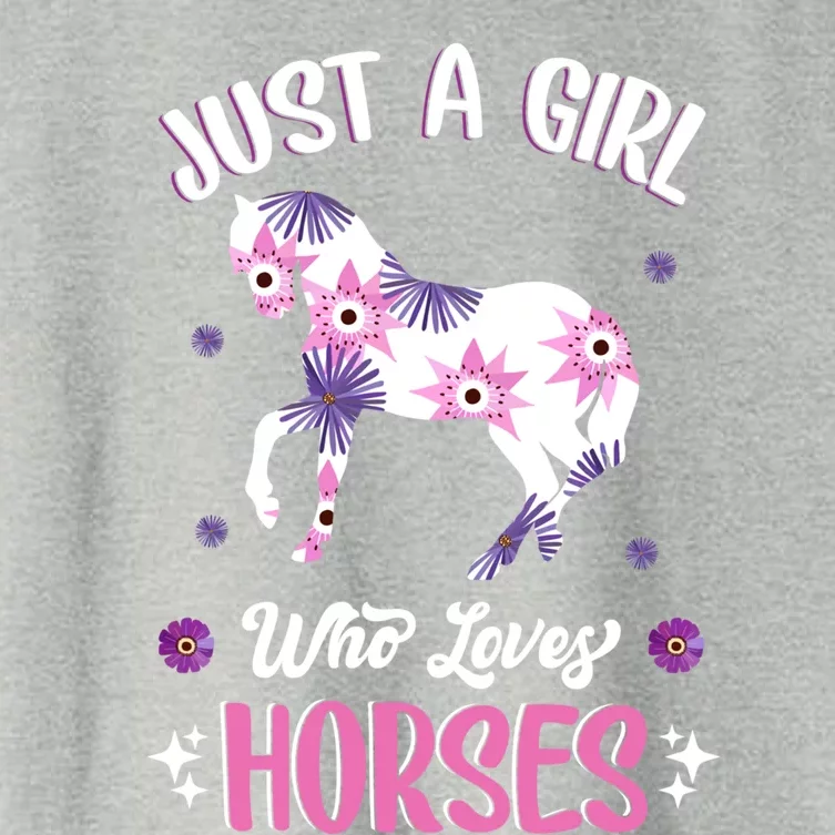 Just A Girl Who Loves Horses Gift Women's Crop Top Tee