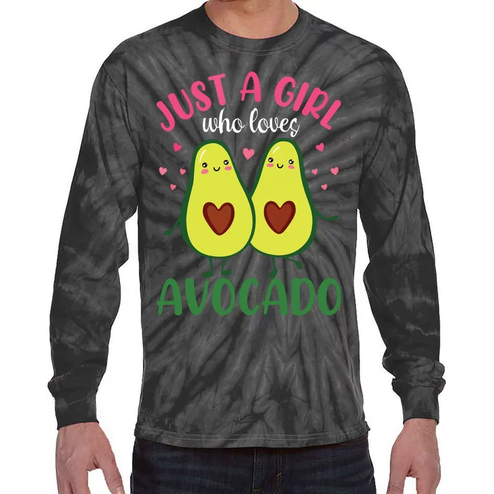 Just A Girl Who Loves Avocado Gift Idea For Women Tie-Dye Long Sleeve Shirt