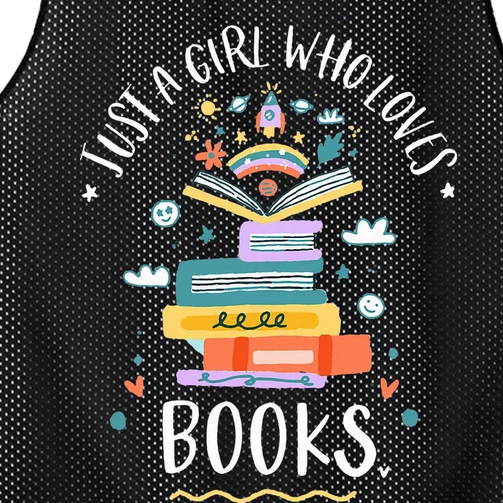 Just A Girl Who Loves Books Gifts For Bookworm Mesh Reversible Basketball Jersey Tank