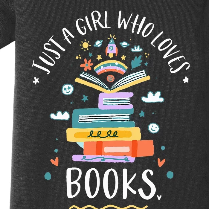 Just A Girl Who Loves Books Gifts For Bookworm Baby Bodysuit