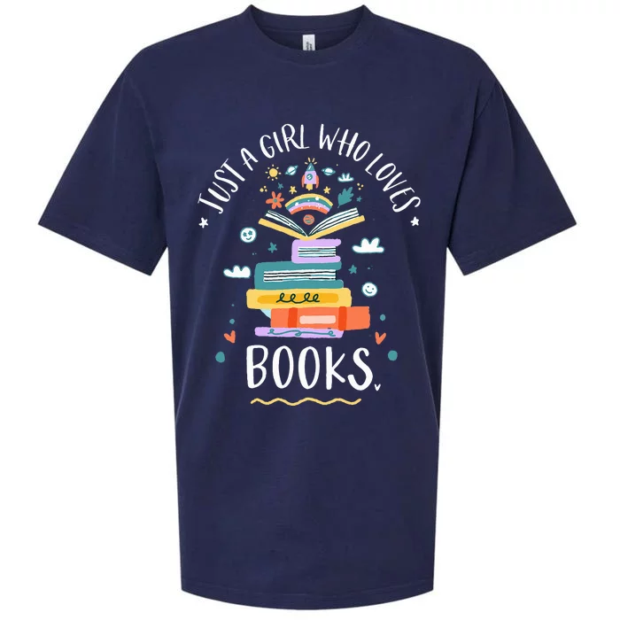 Just A Girl Who Loves Books Gifts For Bookworm Sueded Cloud Jersey T-Shirt