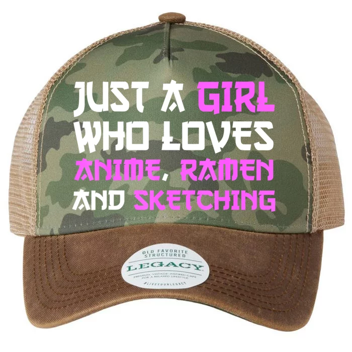 Just A Girl Who Loves Anime Ramen And Sketching Japan Anime Legacy Tie Dye Trucker Hat