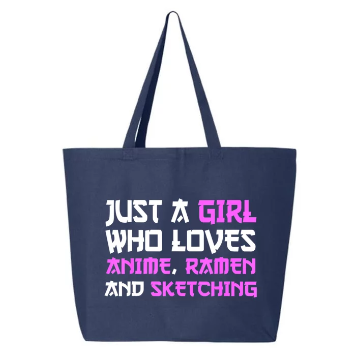 Just A Girl Who Loves Anime Ramen And Sketching Japan Anime 25L Jumbo Tote