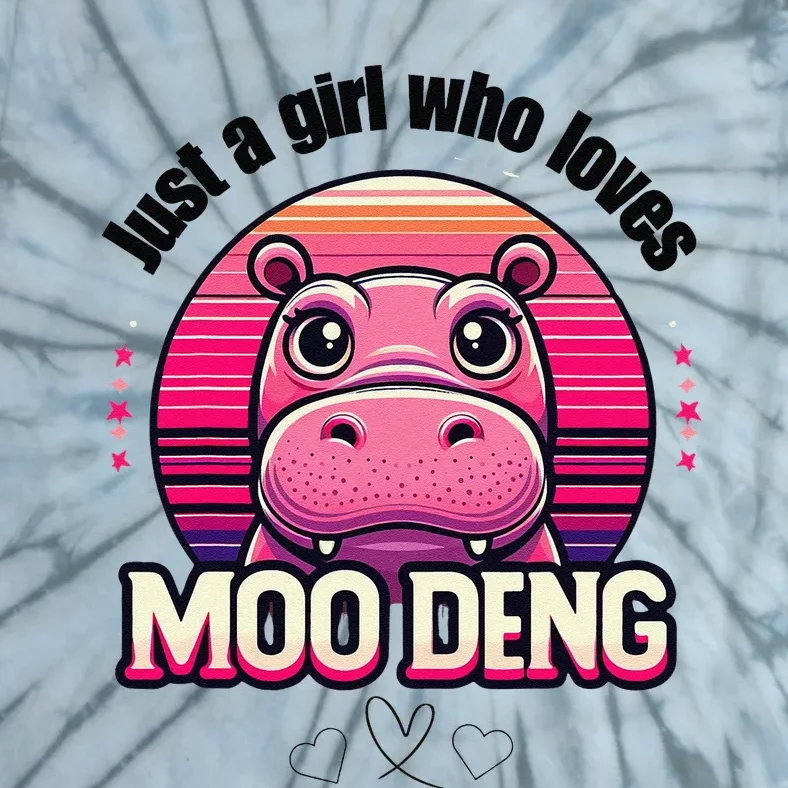 Just A Girl Who Loves Moo Deng Cute Baby Hippo Moo Deng Cute Tie-Dye T-Shirt