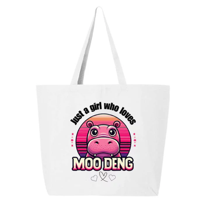 Just A Girl Who Loves Moo Deng Cute Baby Hippo Moo Deng Cute 25L Jumbo Tote