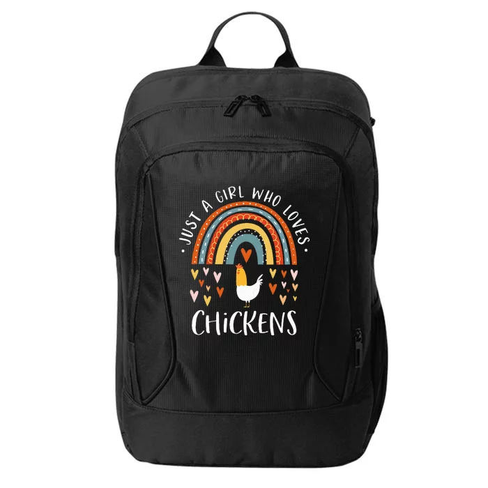 Just A Girl Who Loves Chickens Rainbow Gifts Poultry Lover City Backpack