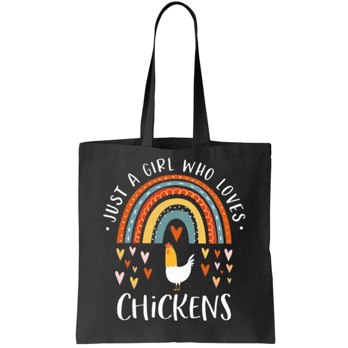 Just A Girl Who Loves Chickens Rainbow Gifts Poultry Lover Tote Bag