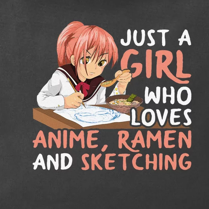 Just A Girl Who Loves Anime Ramen And Sketching Japan Anime Zip Tote Bag