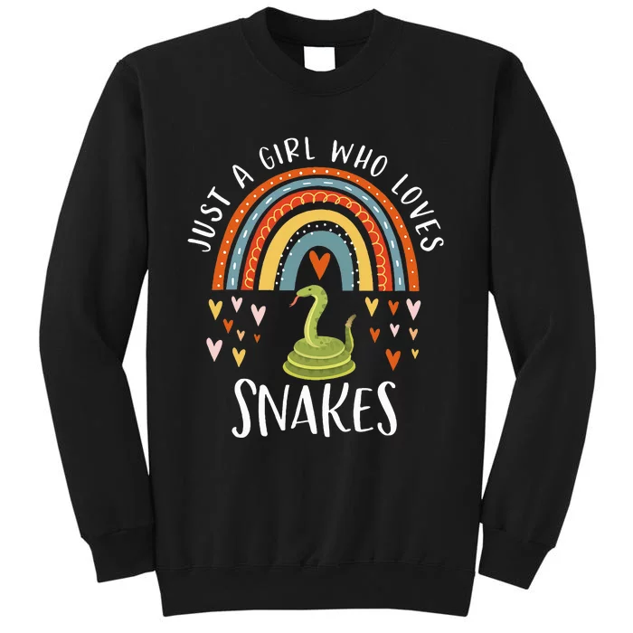 Just A Girl Who Loves Snakes Rainbow Gifts For Snake Lover Tall Sweatshirt