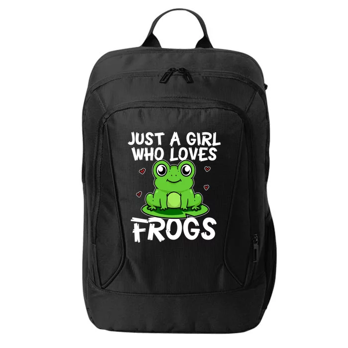 Just A Girl Who Loves Frogs Cute Green Frog Costume Gift City Backpack