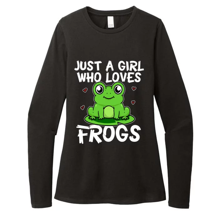 Just A Girl Who Loves Frogs Cute Green Frog Costume Gift Womens CVC Long Sleeve Shirt