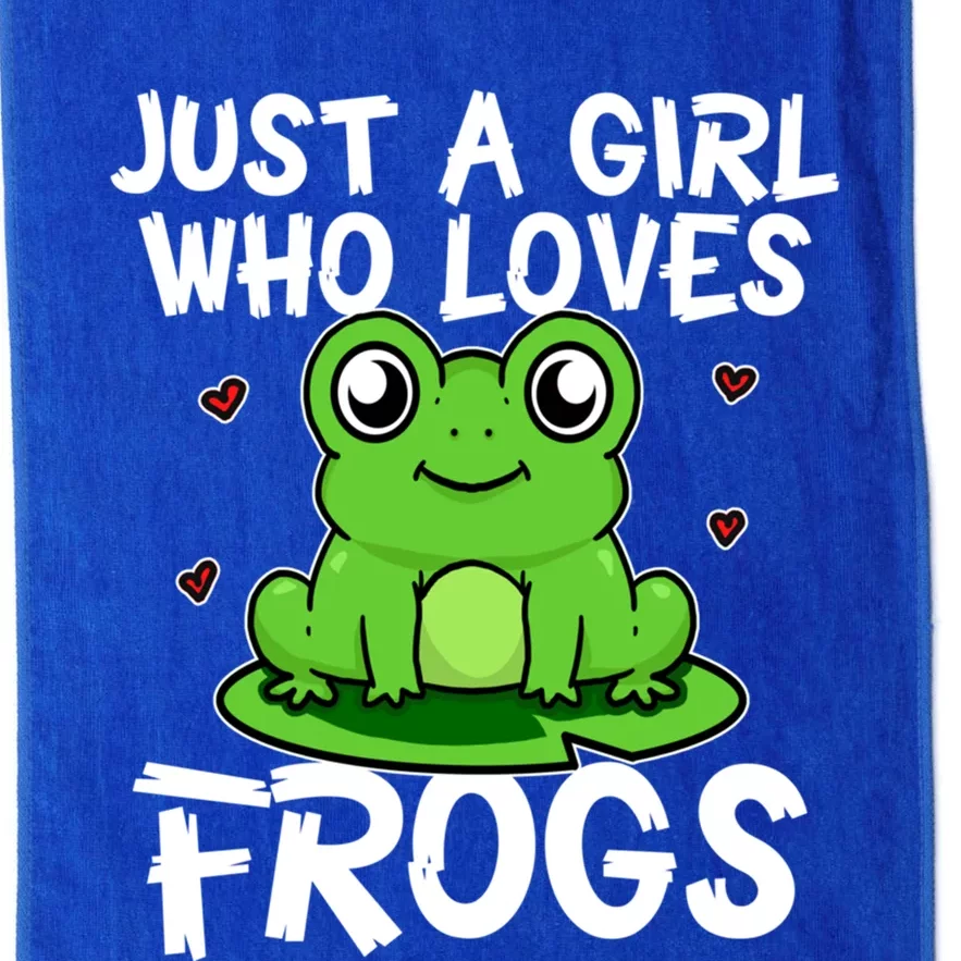 Just A Girl Who Loves Frogs Cute Green Frog Costume Gift Platinum Collection Golf Towel