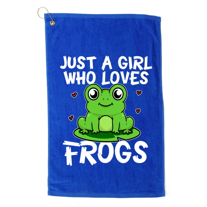 Just A Girl Who Loves Frogs Cute Green Frog Costume Gift Platinum Collection Golf Towel