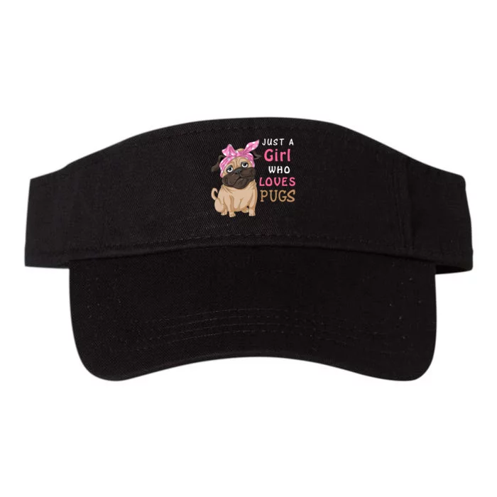 Just A Girl Who Loves Pugs Valucap Bio-Washed Visor