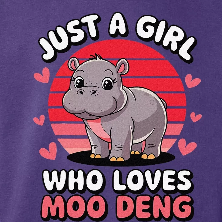 Just A Girl Who Loves Moo Deng Cute Baby Hippo Toddler Hoodie