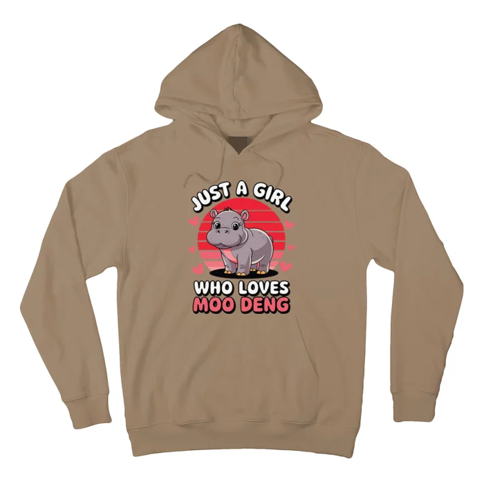 Just A Girl Who Loves Moo Deng Cute Baby Hippo Hoodie