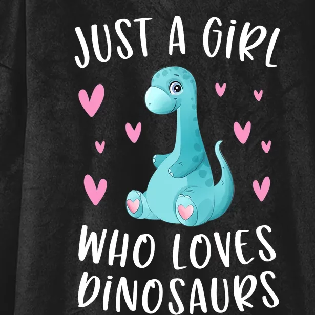 Just A Girl Who Loves Dinosaurs Cute Dinosaur Dino Lover Hooded Wearable Blanket