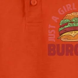 Just A Girl Who Loves Burgers Dry Zone Grid Performance Polo