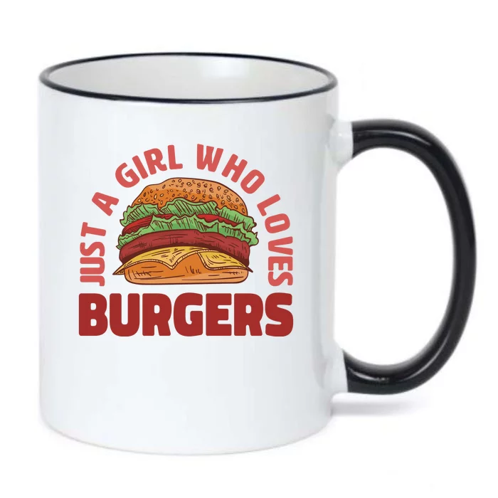 Just A Girl Who Loves Burgers Black Color Changing Mug