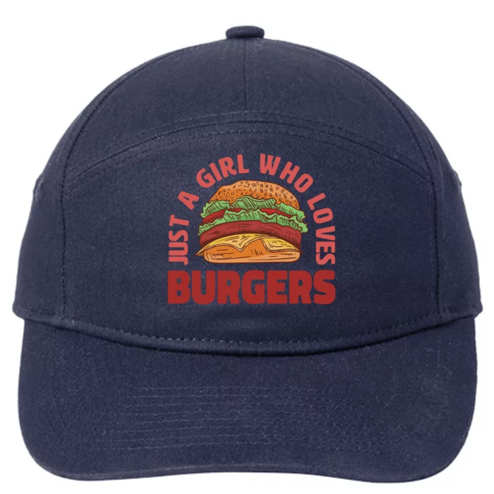 Just A Girl Who Loves Burgers 7-Panel Snapback Hat