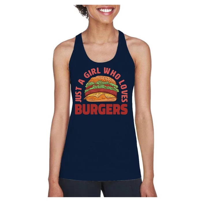 Just A Girl Who Loves Burgers Women's Racerback Tank