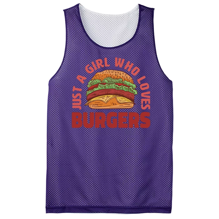 Just A Girl Who Loves Burgers Mesh Reversible Basketball Jersey Tank