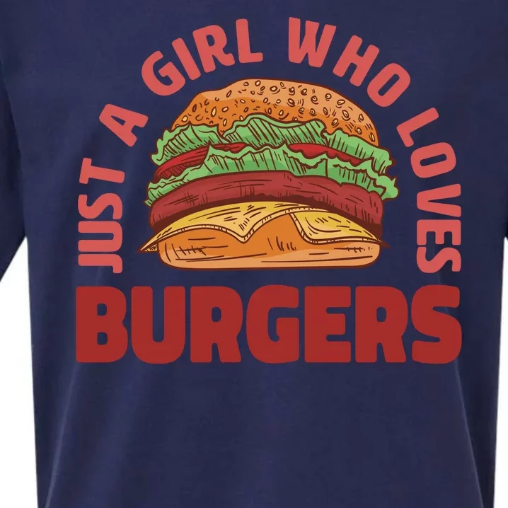 Just A Girl Who Loves Burgers Sueded Cloud Jersey T-Shirt