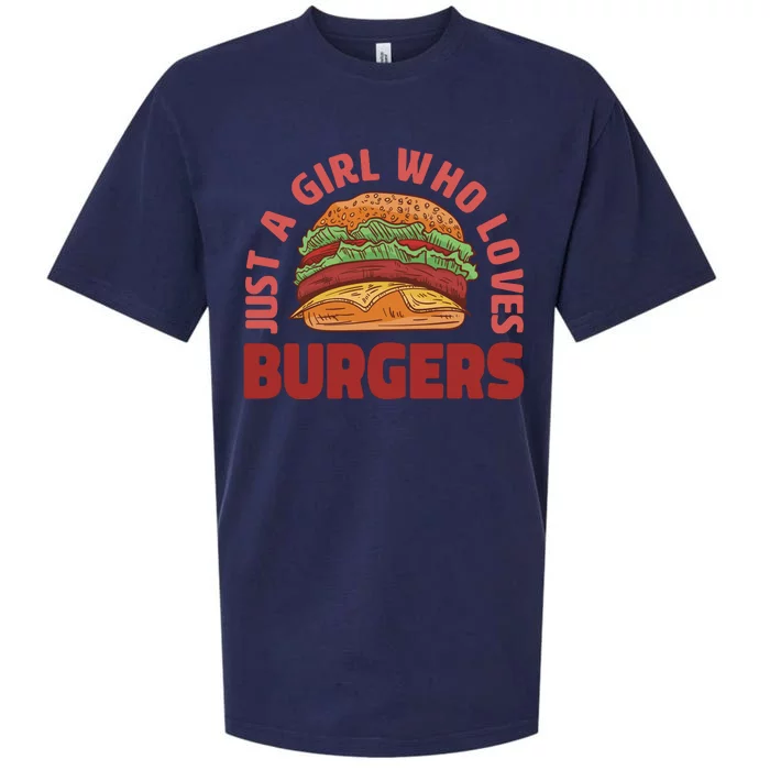 Just A Girl Who Loves Burgers Sueded Cloud Jersey T-Shirt