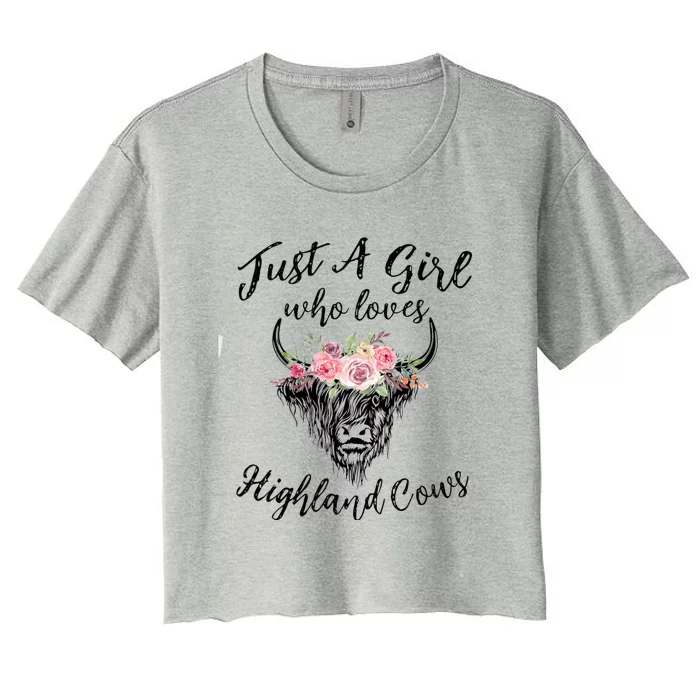 Just A Girl Who Loves Highland Cows Women Women's Crop Top Tee