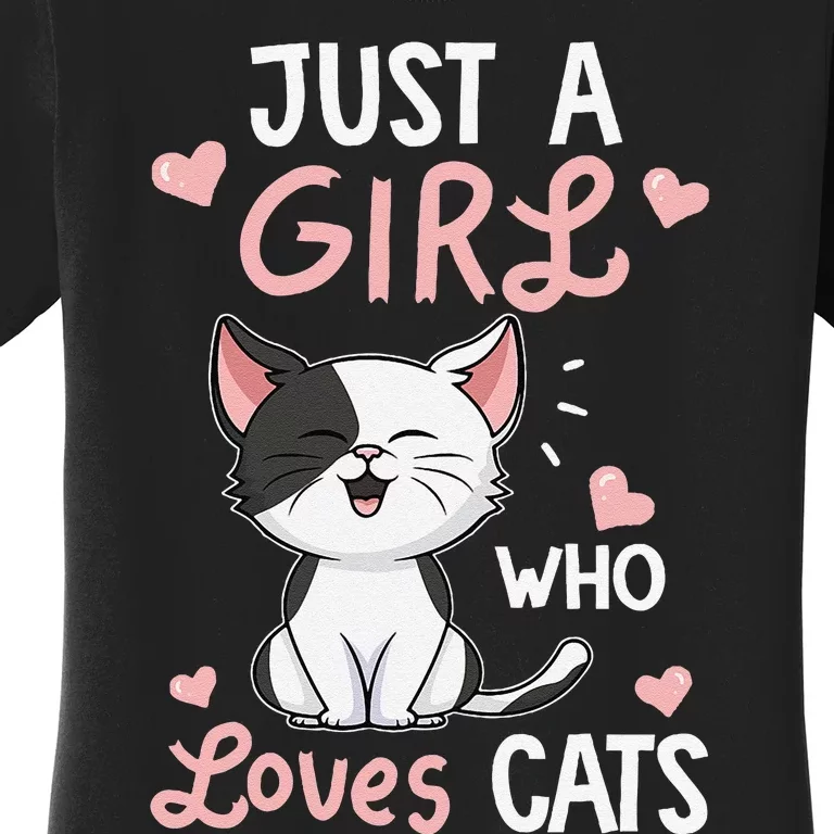 Just A Girl Who Loves Cats Cute Cat Lover Gifts Women's T-Shirt