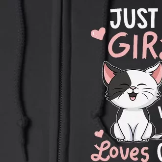 Just A Girl Who Loves Cats Cute Cat Lover Gifts Full Zip Hoodie