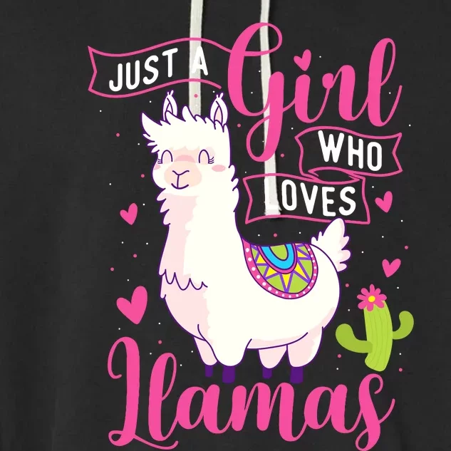 Just A Girl Who Loves Llamas Zookeeper Nature Animal Lover Garment-Dyed Fleece Hoodie