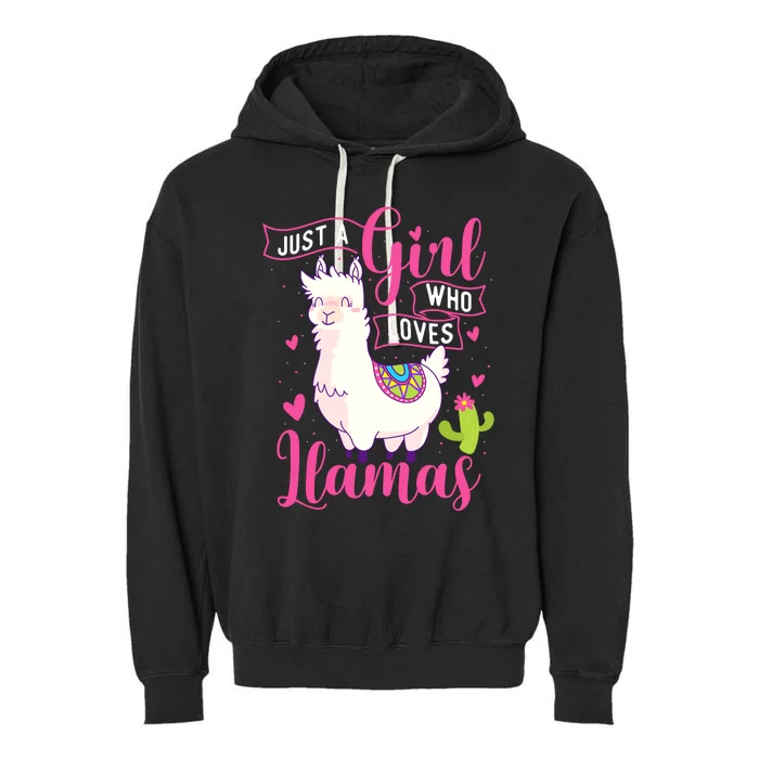 Just A Girl Who Loves Llamas Zookeeper Nature Animal Lover Garment-Dyed Fleece Hoodie