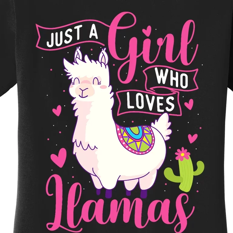 Just A Girl Who Loves Llamas Zookeeper Nature Animal Lover Women's T-Shirt