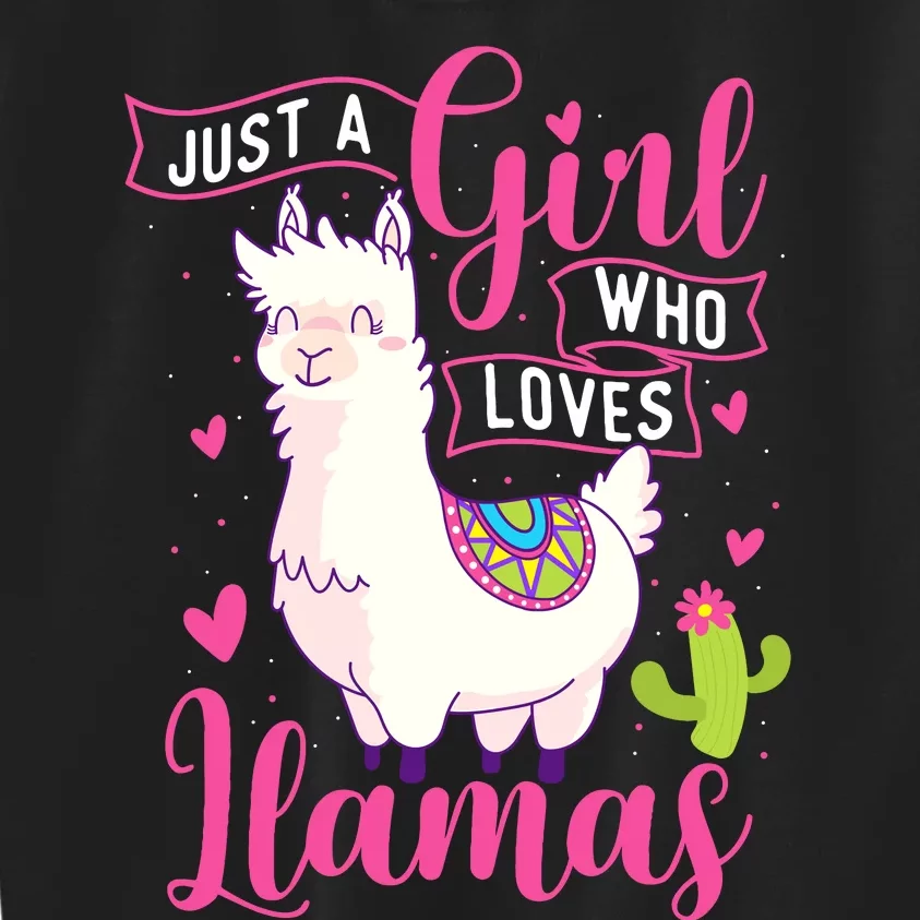 Just A Girl Who Loves Llamas Zookeeper Nature Animal Lover Kids Sweatshirt