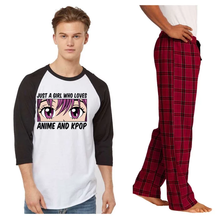 Just A Girl Who Loves Anime And Kpop Raglan Sleeve Pajama Set