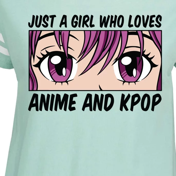 Just A Girl Who Loves Anime And Kpop Enza Ladies Jersey Football T-Shirt