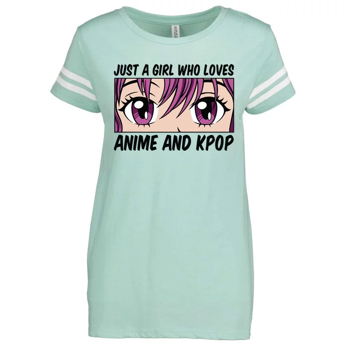 Just A Girl Who Loves Anime And Kpop Enza Ladies Jersey Football T-Shirt