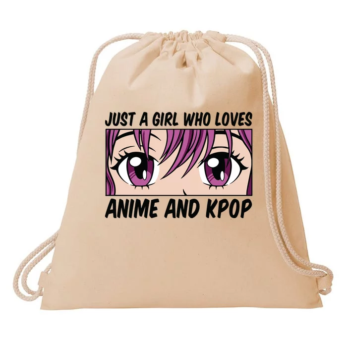 Just A Girl Who Loves Anime And Kpop Drawstring Bag